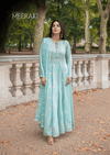 PASTEL BLUE ANARKALI-3PC COTTON SILK EMBROIDERED SUIT MEERAKI