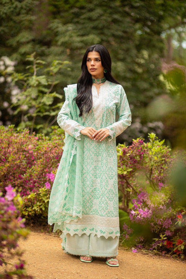Seafoam Cutwork Embroidered Suit MEERAKI