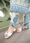 White with blue embroidery MEERAKI