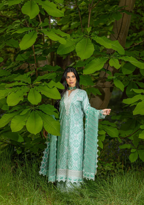 Seafoam Cutwork Embroidered Suit MEERAKI