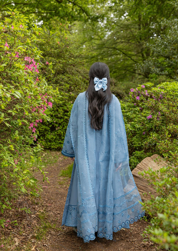 Faded blue Cutwork Embroidered suit MEERAKI