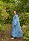 Faded blue Cutwork Embroidered suit MEERAKI