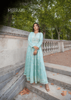 PASTEL BLUE ANARKALI-3PC COTTON SILK EMBROIDERED SUIT MEERAKI